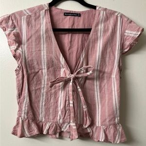 Abercrombie & Fitch Blush Striped Blouse